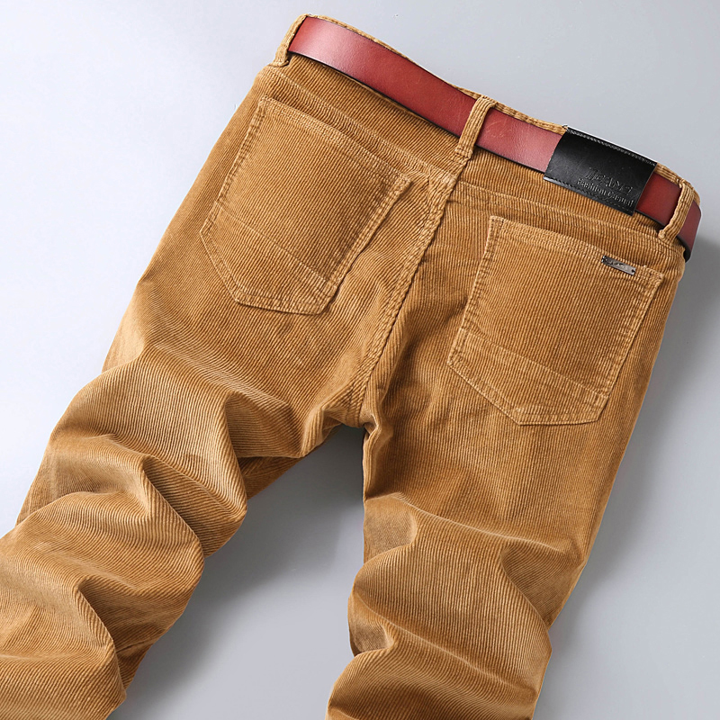 Leather Work Pants - Calças casuais de veludo de algodão