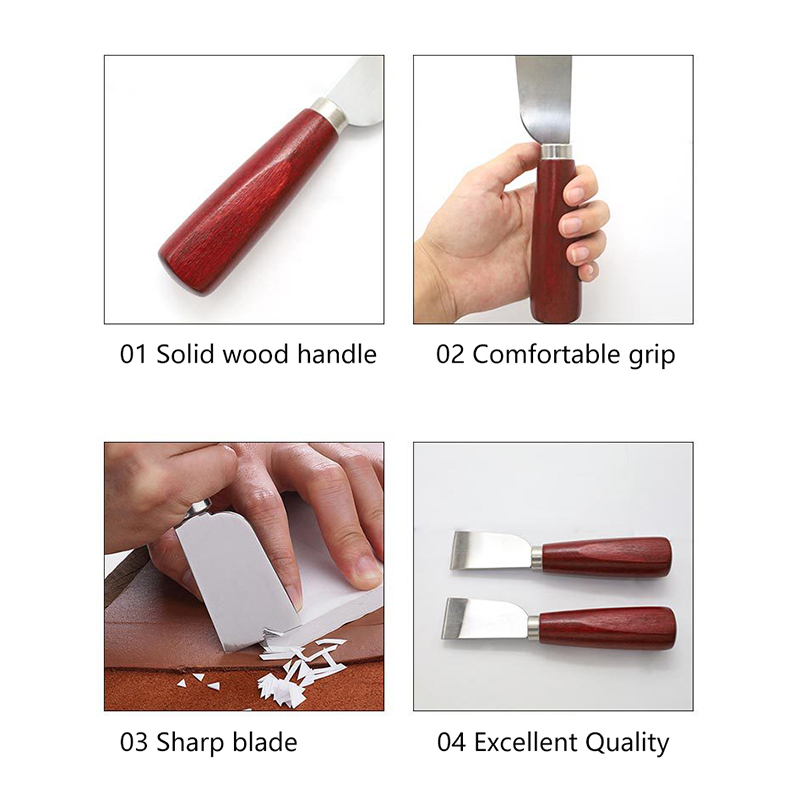 Leatherwork Knife - Punho de madeira diy ferramenta de