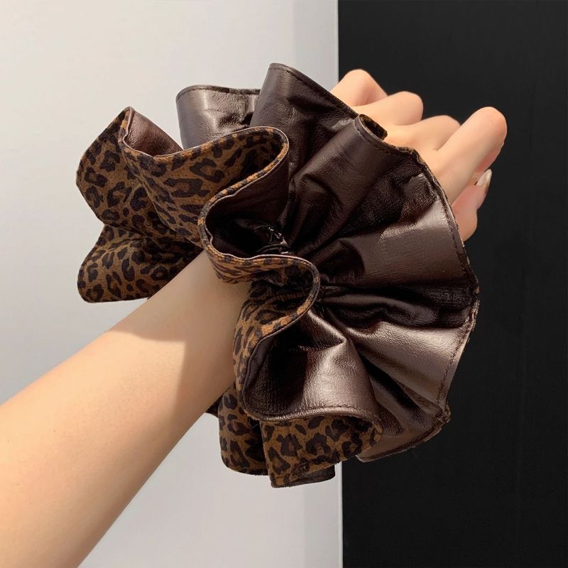 Leatherwork Pony - 1pc estilo coreano marrom leopardo impressão