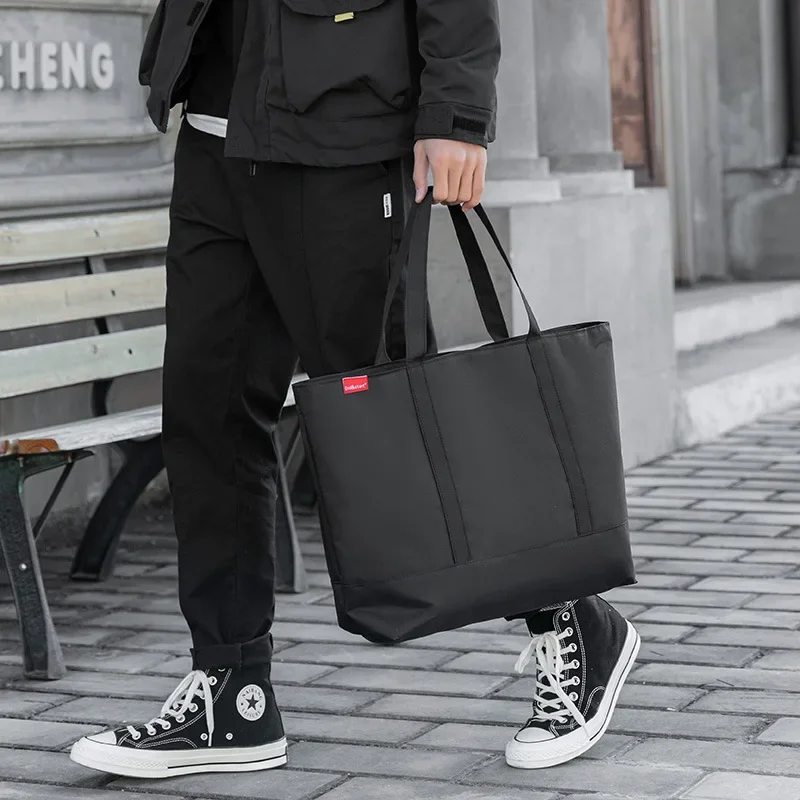 Leather Work Bag Laptop - Bolsa masculina japonesa tote oxford pano