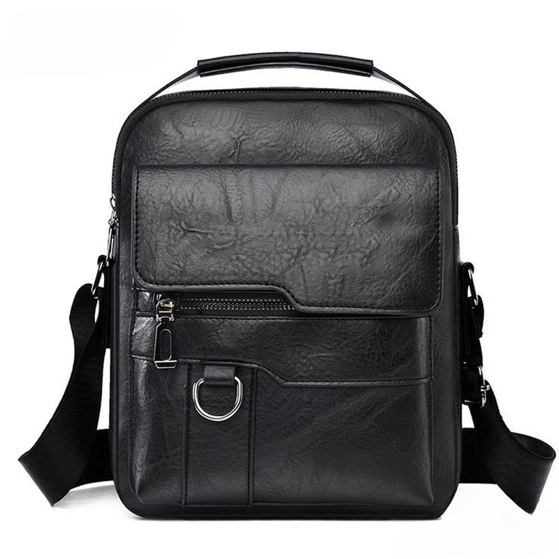 Leather Work Bag Laptop - Bolsa de Ombro Casual Masculina Estilo