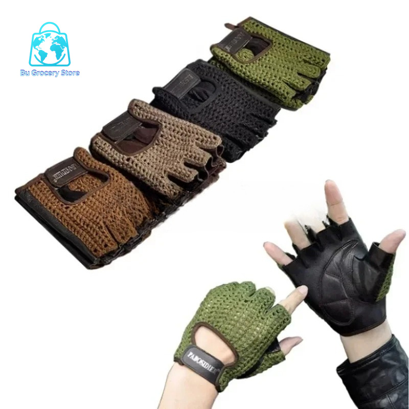 Leather Work For Car - Luvas de Couro com Malha Sem