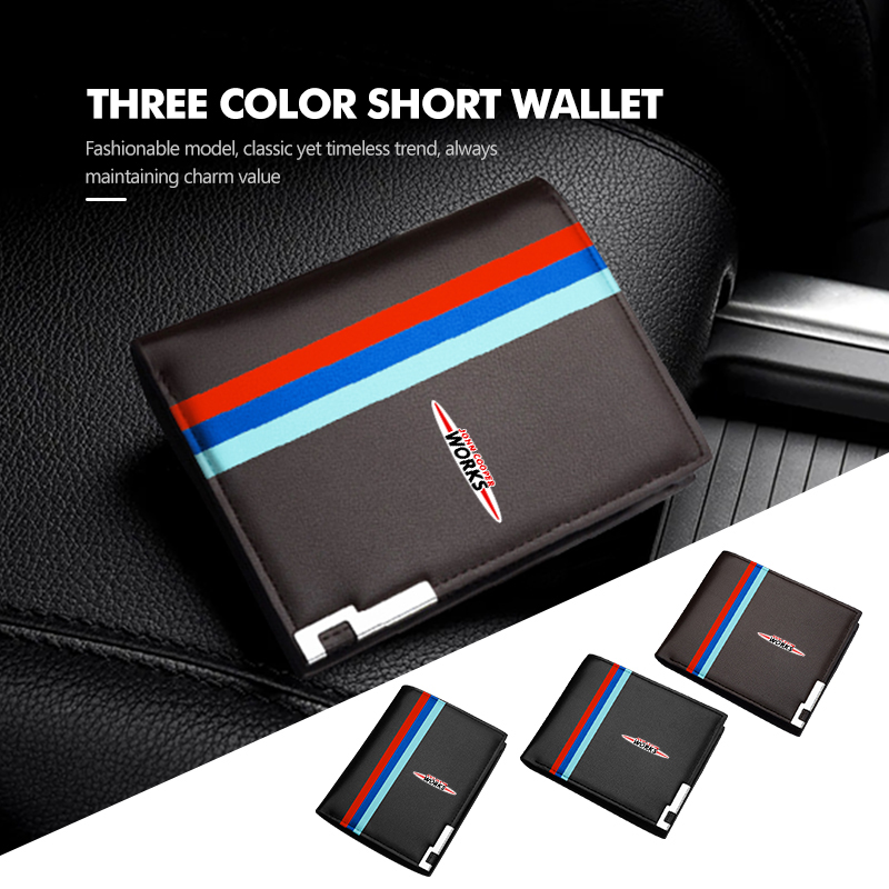 Leather Work For Car - Carteira masculina de couro para carro,
