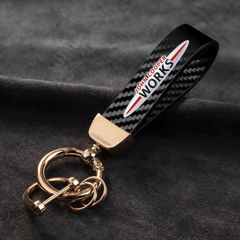 Leather Work For Car - Chaveiro Estilo Fibra de Carbono para