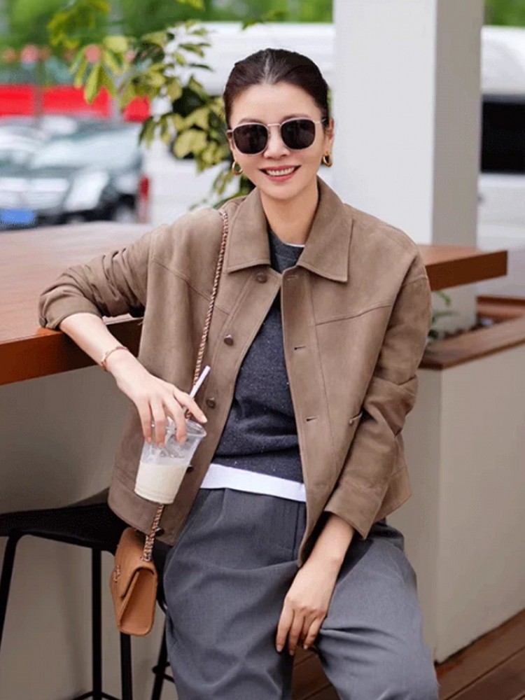 Jaqueta Feminina de Couro Camu - Leather Work Jacket Women'S avaliação e preço