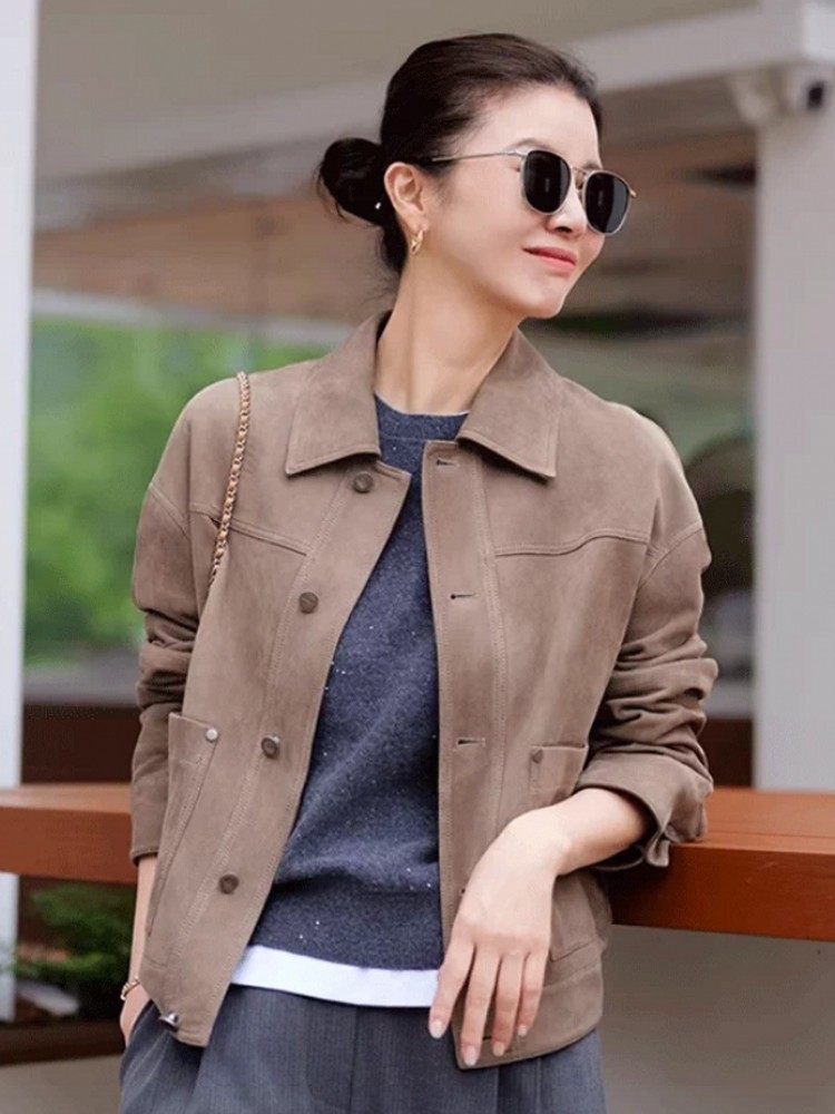 Jaqueta Feminina de Couro Camu - Leather Work Jacket Women'S avaliação e preço