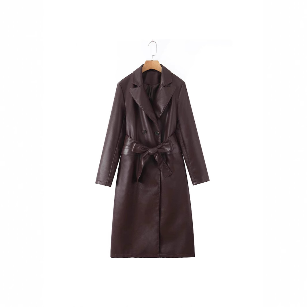 Casaco Feminino Trench Coat de - Leather Work Jacket Women'S avaliação e preço