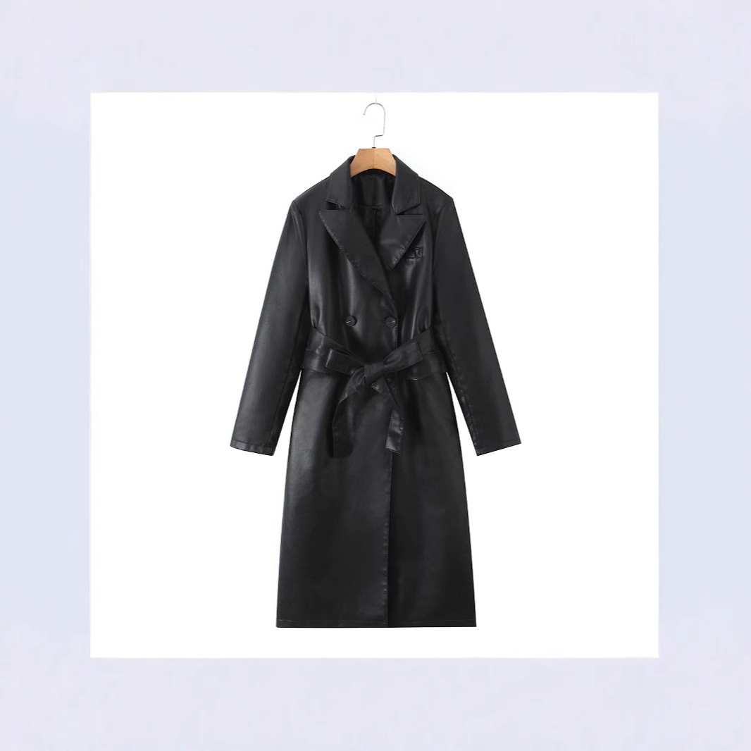 Casaco Feminino Trench Coat de - Leather Work Jacket Women'S avaliação e preço