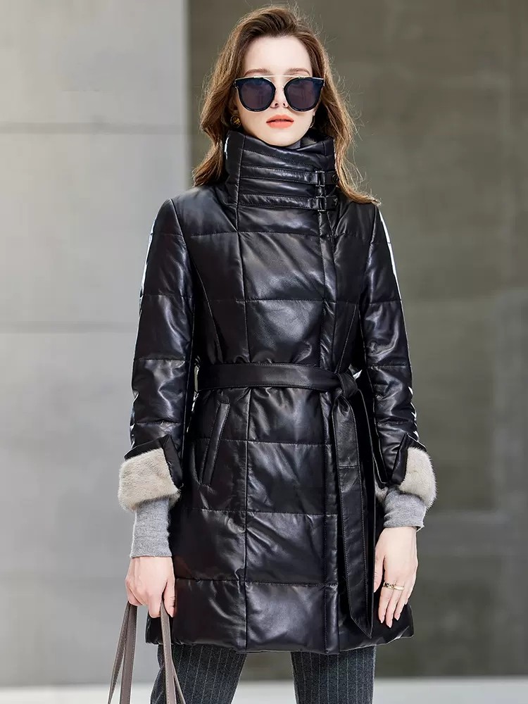 Senhoras elegantes gola de pel - Leather Work Jacket Women'S avaliação e preço