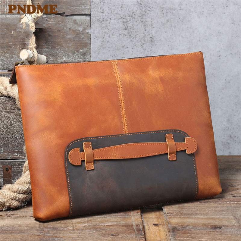 Bolsa de mão masculina de cour - Leather Work Bag Laptop avaliação e preço