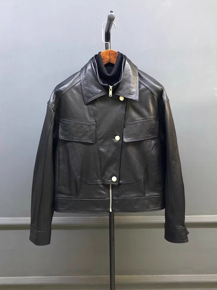 Jaqueta Feminina Designer de C - Leather Work Jacket Women'S avaliação e preço