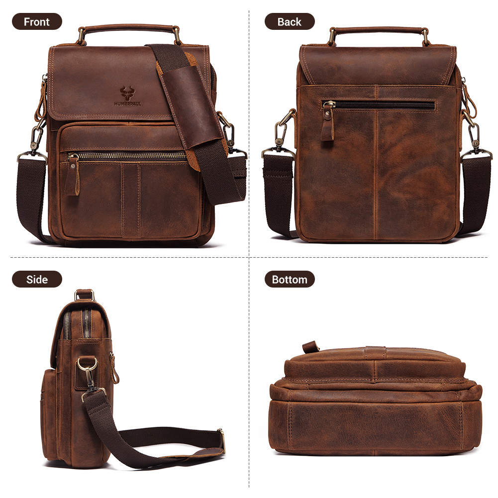 Humerpaul bolsa de ombro mascu - Leather Work Bag Laptop avaliação e preço