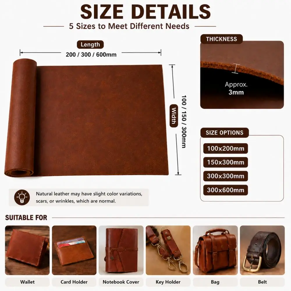 1 unidade de folha de couro bo - Veg Tan Leather Hide avaliação e preço