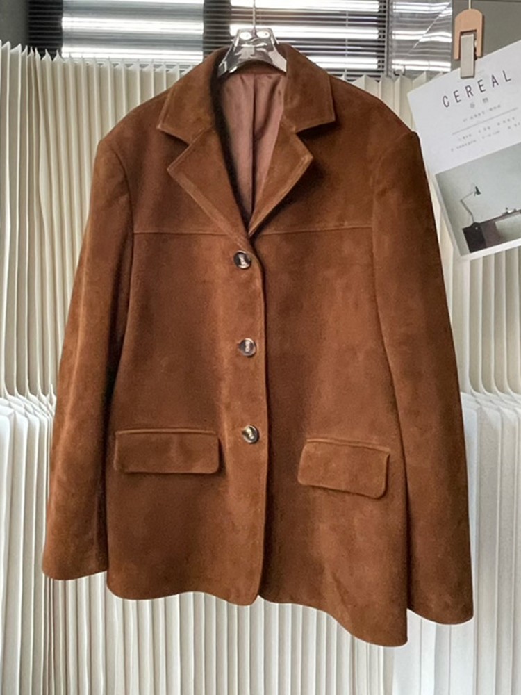 Vintage outono feminino real o - Leather Work Jacket Women'S avaliação e preço