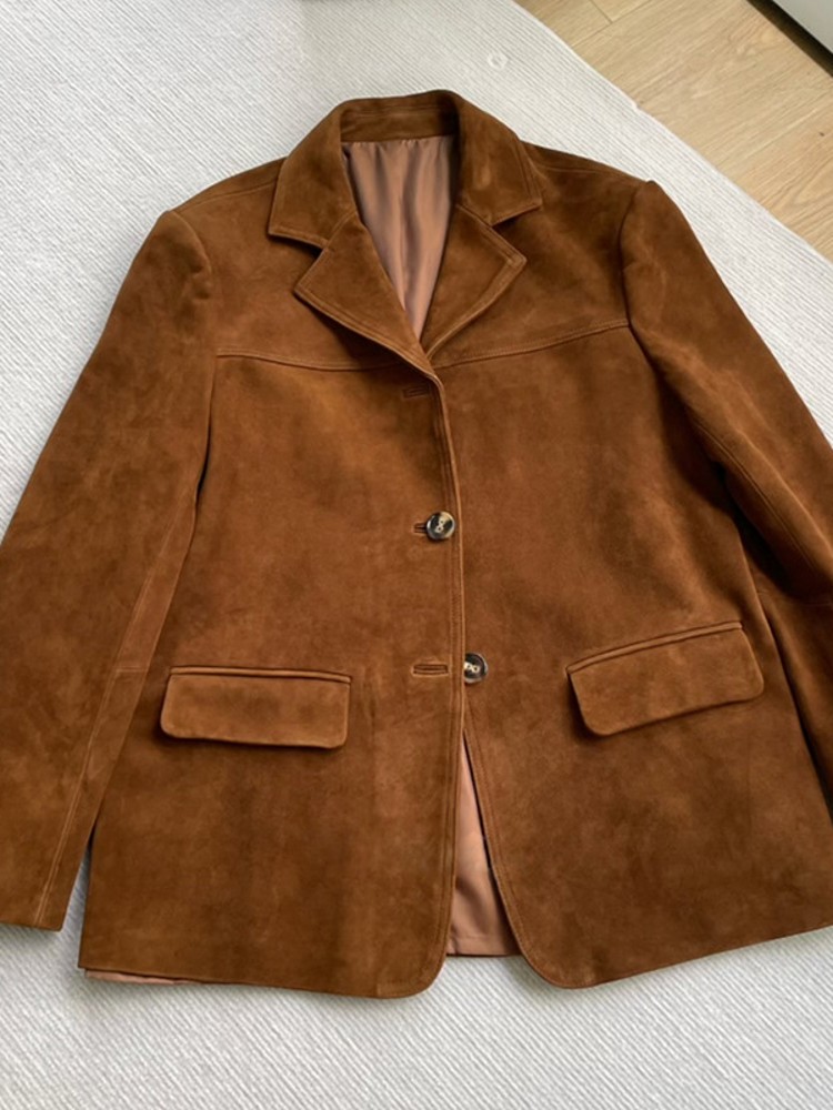 Vintage outono feminino real o - Leather Work Jacket Women'S avaliação e preço
